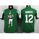 nike youth nfl jerseys new york jets #12 namath green[portrait fashion]