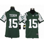 nike youth nfl jerseys new york jets #15 tebow green[nike]