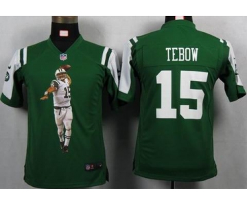 nike youth nfl jerseys new york jets #15 tebow green[portrait fashion]