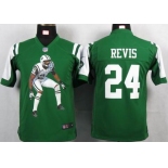 nike youth nfl jerseys new york jets #24 revis green[portrait fashion]