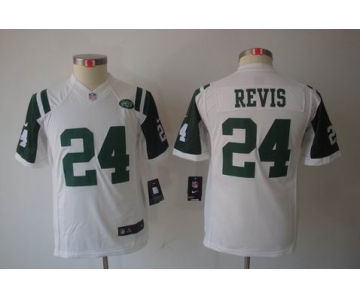 nike youth nfl jerseys new york jets #24 revis white[nike limited]