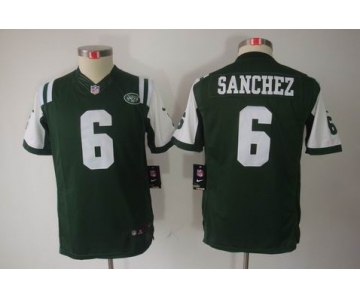 nike youth nfl jerseys new york jets #6 sanchez green[nike limited]