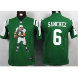 nike youth nfl jerseys new york jets #6 sanchez green[portrait fashion]