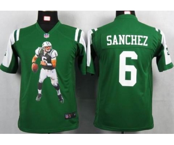 nike youth nfl jerseys new york jets #6 sanchez green[portrait fashion]