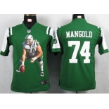 nike youth nfl jerseys new york jets #74 mangold green[portrait fashion]