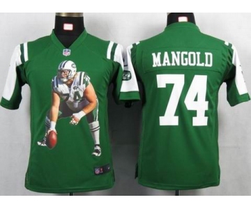 nike youth nfl jerseys new york jets #74 mangold green[portrait fashion]