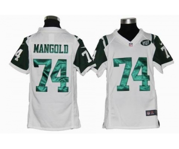 nike youth nfl jerseys new york jets #74 mangold white[nike]