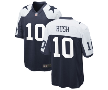 Men's Dallas Cowboys #10 Cooper Rush Game Navy Blue Throwback Alternate Football Jersey