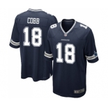 Men's Dallas Cowboys #18 Randall Cobb Game Navy Blue Team Color Football Jersey