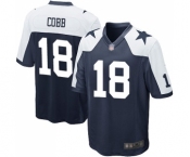 Men's Dallas Cowboys #18 Randall Cobb Game Navy Blue Throwback Alternate Football Jersey