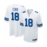 Men's Dallas Cowboys #18 Randall Cobb Game White Football Jersey