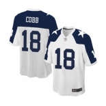 Men's Dallas Cowboys #18 Randall Cobb Game White Throwback Alternate Football Jersey