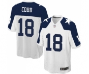 Men's Dallas Cowboys #18 Randall Cobb Game White Throwback Alternate Football Jersey