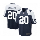 Men's Dallas Cowboys #20 Tony Pollard Game Navy Blue Throwback Alternate Football Jersey