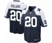 Men's Dallas Cowboys #20 Tony Pollard Game Navy Blue Throwback Alternate Football Jersey