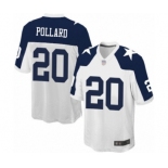 Men's Dallas Cowboys #20 Tony Pollard Game White Throwback Alternate Football Jersey