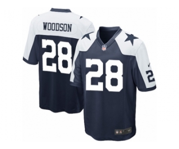 Men's Nike Dallas Cowboys #28 Darren Woodson Game Navy Blue Throwback Alternate NFL Jersey