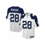 Men's Nike Dallas Cowboys #28 Darren Woodson Game White Throwback Alternate NFL Jersey