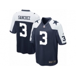 Men's Nike Dallas Cowboys #3 Mark Sanchez Game Navy Blue Throwback Alternate NFL Jersey