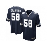 Men's Nike Dallas Cowboys #58 Jack Crawford Game Navy Blue Team Color NFL Jersey