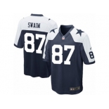 Men's Nike Dallas Cowboys #87 Geoff Swaim Game Navy Blue Throwback Alternate NFL Jersey