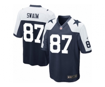 Men's Nike Dallas Cowboys #87 Geoff Swaim Game Navy Blue Throwback Alternate NFL Jersey