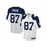 Men's Nike Dallas Cowboys #87 Geoff Swaim Game White Throwback Alternate NFL Jersey