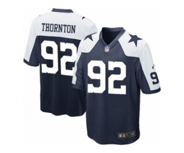 Men's Nike Dallas Cowboys #92 Cedric Thornton Game Navy Blue Throwback Alternate NFL Jersey