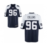 Men's Nike Dallas Cowboys #96 Maliek Collins Game Navy Blue Throwback Alternate NFL Jersey