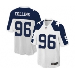 Men's Nike Dallas Cowboys #96 Maliek Collins Game White Throwback Alternate NFL Jersey