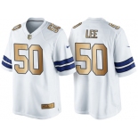 Nike Dallas Cowboys #50 Sean Lee White 2016 Christmas Gold Men's NFL Game Edition Jersey