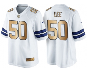 Nike Dallas Cowboys #50 Sean Lee White 2016 Christmas Gold Men's NFL Game Edition Jersey