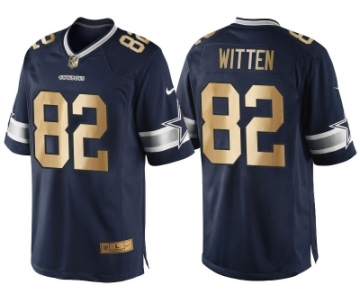 Nike Dallas Cowboys #82 Jason Witten Navy Blue 2016 Christmas Gold Men's NFL Game Edition Jersey