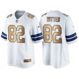 Nike Dallas Cowboys #82 Jason Witten White 2016 Christmas Gold Men's NFL Game Edition Jersey