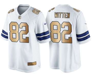 Nike Dallas Cowboys #82 Jason Witten White 2016 Christmas Gold Men's NFL Game Edition Jersey