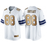 Nike Dallas Cowboys #88 Dez Bryant White 2016 Christmas Gold Men's NFL Game Edition Jersey