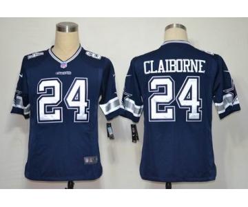 nike nfl jerseys dallas cowboys #24 claiborne blue[game]