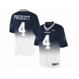 Men Nike Dallas Cowboys #4 Dak Prescott Navy Blue White Men's Stitched NFL Elite Fadeaway Fashion Jersey