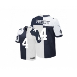 Men Nike Dallas Cowboys #4 Dak Prescott Navy Blue White Men's Stitched NFL Elite Split Jersey