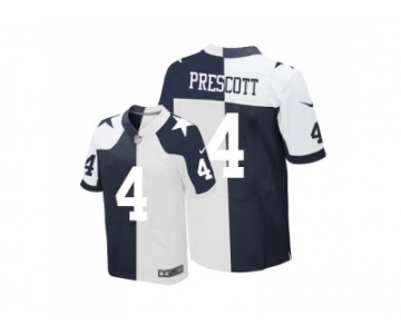 Men Nike Dallas Cowboys #4 Dak Prescott Navy Blue White Men's Stitched NFL Elite Split Jersey