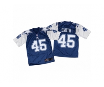 Men Nike Dallas Cowboys #45 Rod Smith Elite White Navy Throwback NFL Jersey