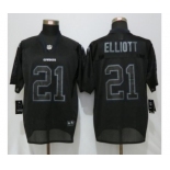 Men Nike Dallas cowboys #21 Ezekiel Elliott Lights Out Black Elite Jerseys