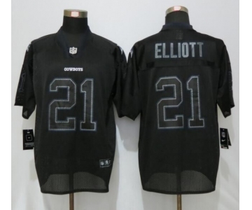 Men Nike Dallas cowboys #21 Ezekiel Elliott Lights Out Black Elite Jerseys