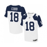 Men's Dallas Cowboys #18 Randall Cobb Elite White Throwback Alternate Football Jersey