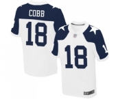 Men's Dallas Cowboys #18 Randall Cobb Elite White Throwback Alternate Football Jersey