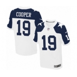 Men's Nike Dallas Cowboys #19 Amari Cooper Elite White Throwback Alternate NFL Jersey