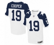 Men's Nike Dallas Cowboys #19 Amari Cooper Elite White Throwback Alternate NFL Jersey