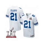 Men's Nike Dallas Cowboys #21 Ezekiel Elliott Elite White Super Bowl LI NFL Jersey