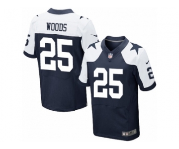 Men's Nike Dallas Cowboys #25 Xavier Woods Elite Navy Blue Throwback Alternate NFL Jersey