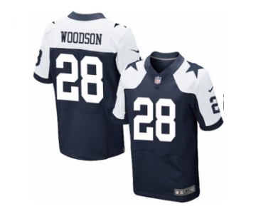 Men's Nike Dallas Cowboys #28 Darren Woodson Elite Navy Blue Throwback Alternate NFL Jersey